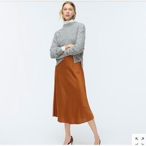 J Crew pull on satin skirt in adobe NWT
